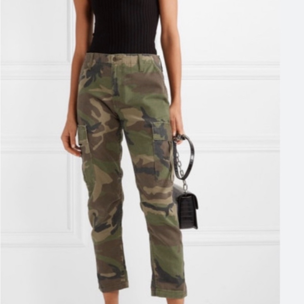 Re/Done Camo Cargo Pants - Black/Green